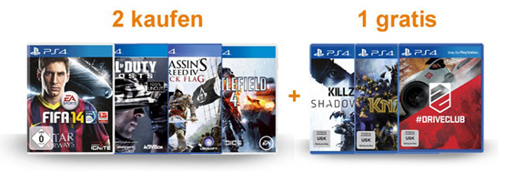 2 Playstation 4 Spiele vorbestellen und 1 gratis dazu bekommen