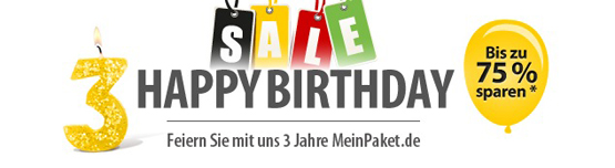 3 Jahre MeinPaket - jede Menge guter Angebote zum 3. Geburtstag