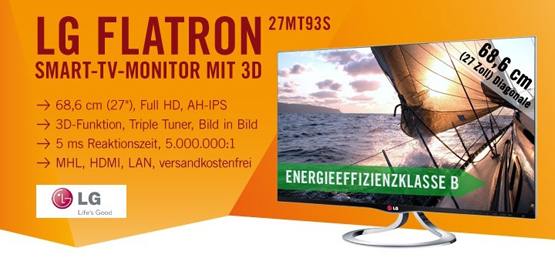 LG Flatron 27MT93S SMART TV Monitor mit 3D und MHL