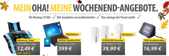 OHA Deals zum Wochenende – Lenovo Thinkpad, CM3 Fernsehsimulator, Bettwäsche und mehr