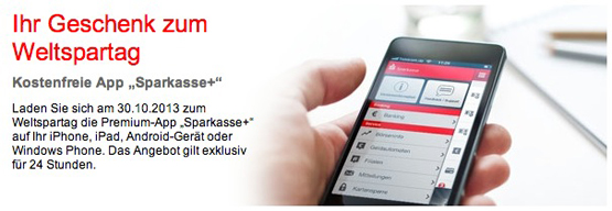 Sparkasse+ Banking App heute kostenlos zum Download