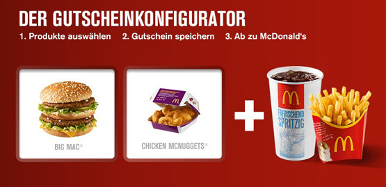 Gutscheinkonfigurator von McDonalds