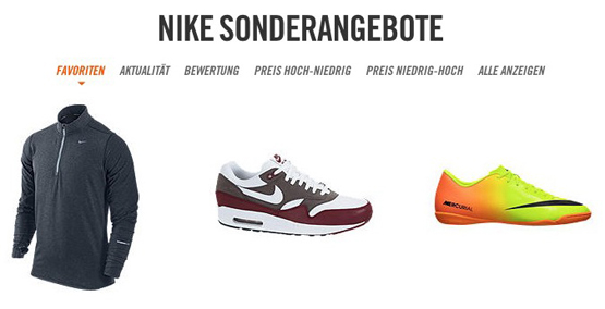 Nike Sale mit Rabatten bis zu 50 Prozent