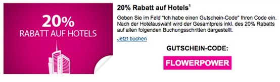 Rabatt bei Hotelbuchung