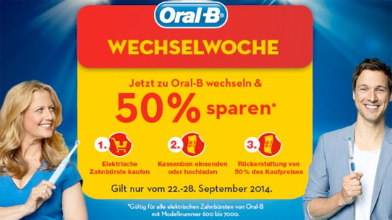 oral-b wechselwochen angebot günstig schnäppchen elektrische zahnbürste