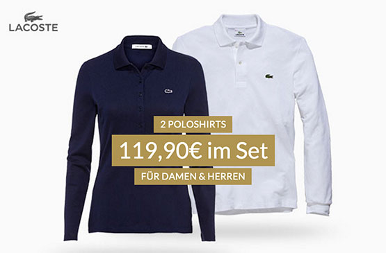 lacoste polos poloshirt set günstig angebot