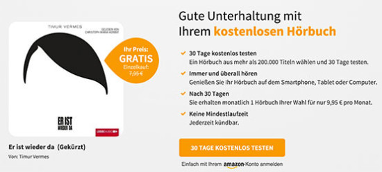 hörbuch audible angebot günstig deal gratis testen