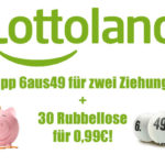 1 Tipp Lotto 6 aus 49 für zwei Ziehungen + 30 Rubbellose (bis zu 2.500€ pro Los) für 0,99€ statt 9,25€
