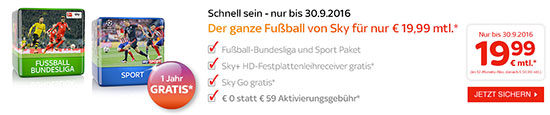 Sky Angebot Sport Bundesliga