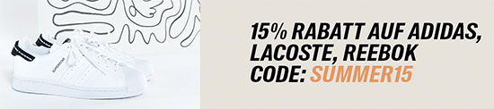 Sidestep: 15% Rabatt auf adidas, Lacoste und Reebok