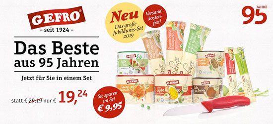 Gefro Deal Jubiläumsset Angebot Sparen