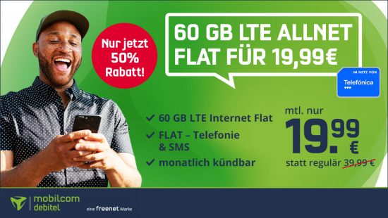 md: Allnet-Flat mit 60 GB LTE für nur 19,99€ mtl. + monatlich kündbar