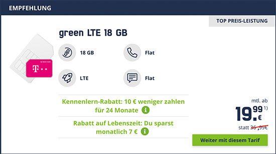Green LTE DEAL Telekom 18GB