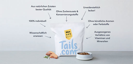 Hundefutter gratis testen bei Tails.com